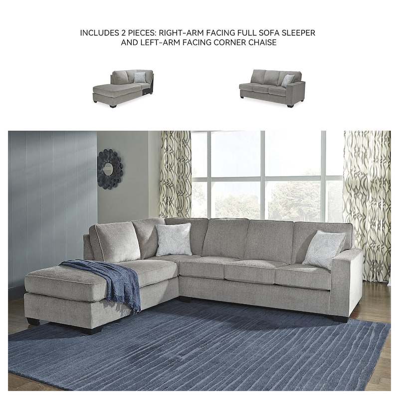 Signature Design by Ashley Altari 2-Piece Sleeper Sectional with Chaise - 110"W x 90"D x 37"H
