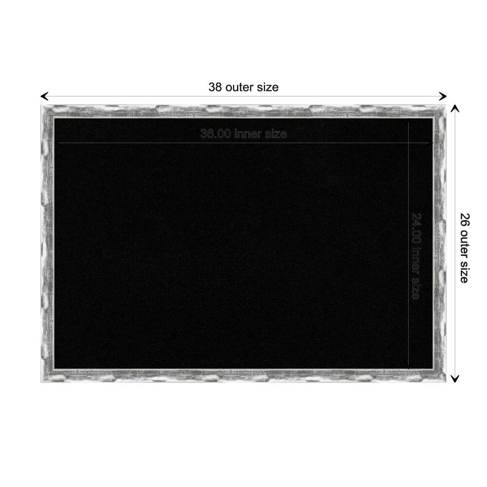 Scratched Wave Chrome Framed Black Corkboard Bulletin Board