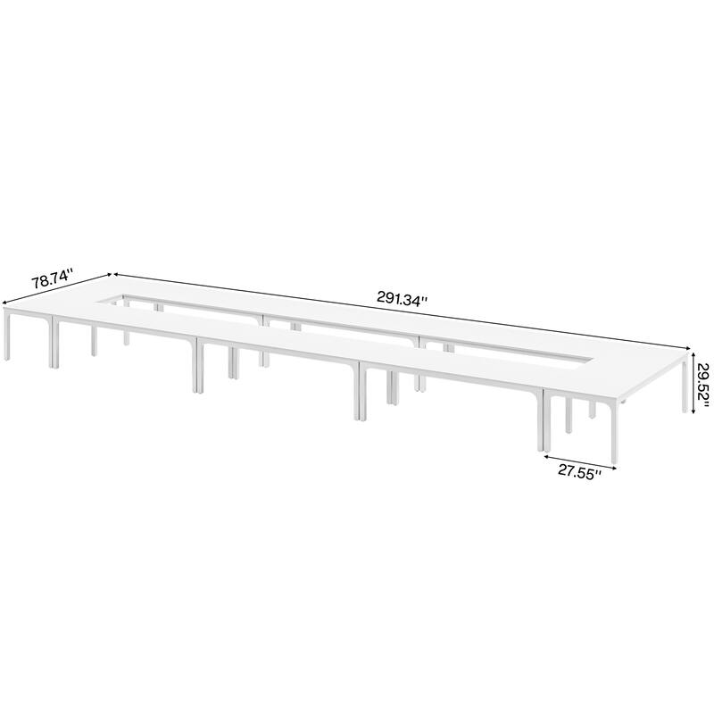 78.74-Inch Conference Table Set,13FT Conference Room Table, Large Rectangle Meeting Seminar Tables Set,Long Business Tables