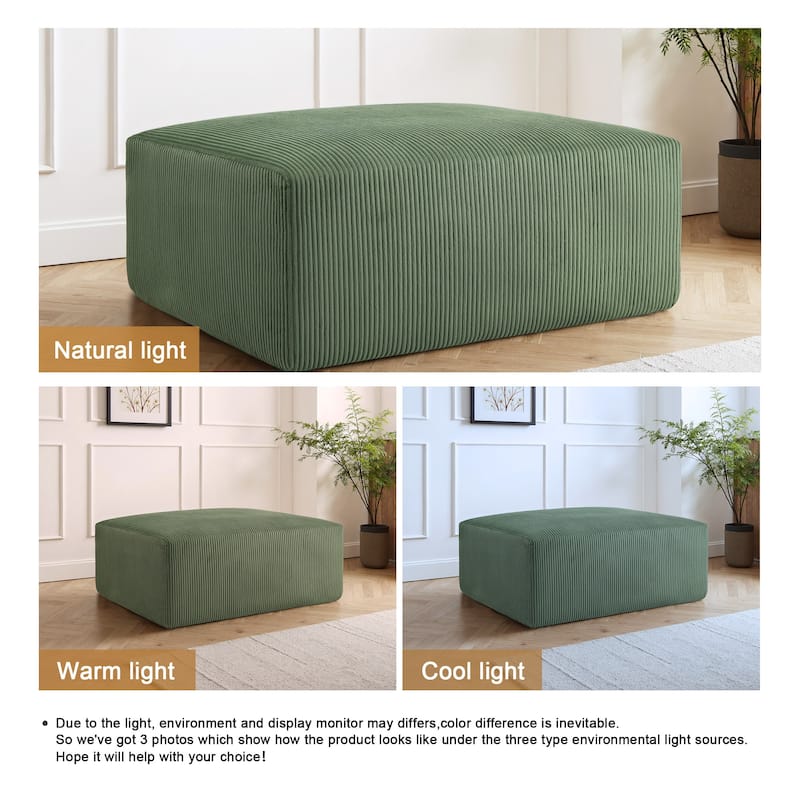 Corduroy Upholstered Modular Sectional Sofa with Ottoman