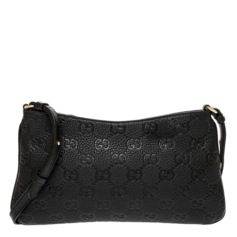 Gucci GG Emblem Medium Shoulder Bag - Black