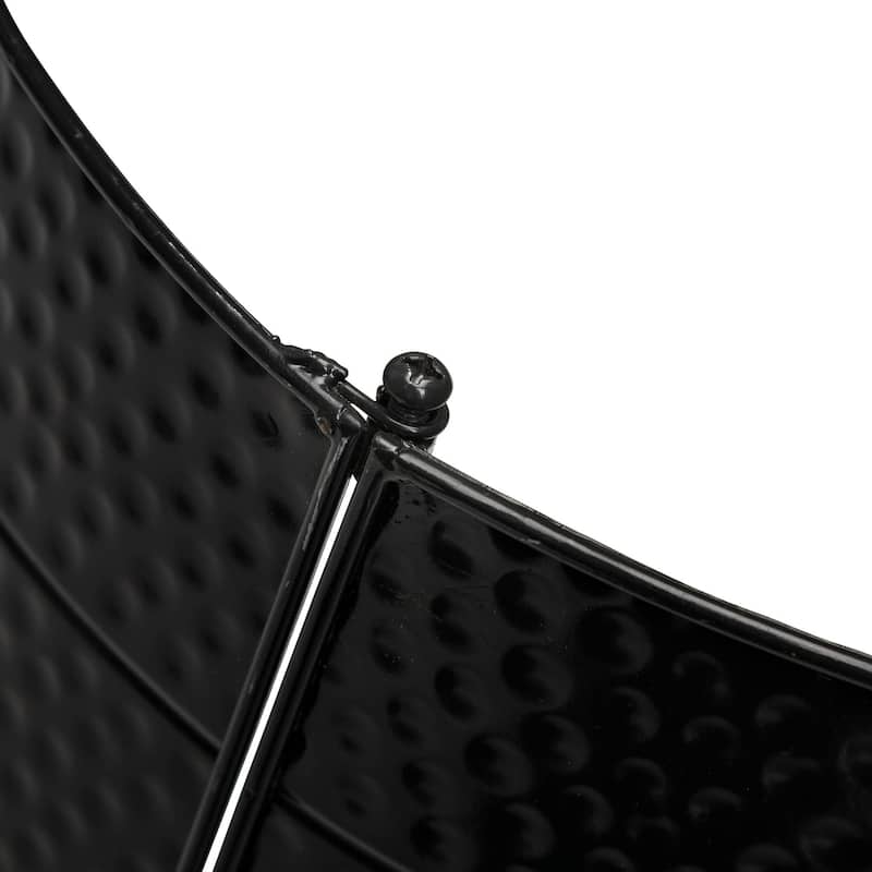 Glitzhome 26"D Christmas Metal Black Hammer-harden Tree Collar - 26"