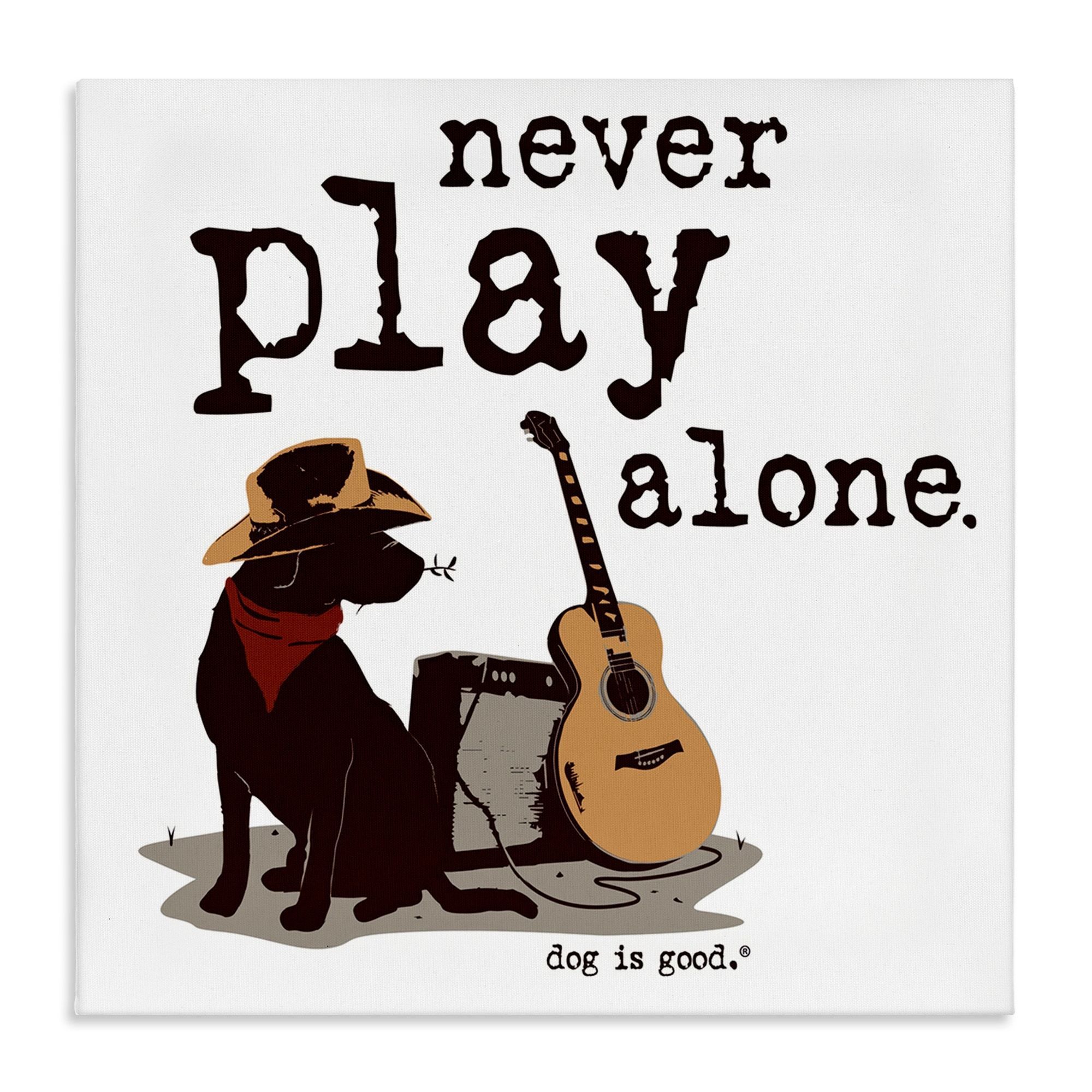 Stupell Never Play Music Alone Canvas Wall Art Design By Dog Is