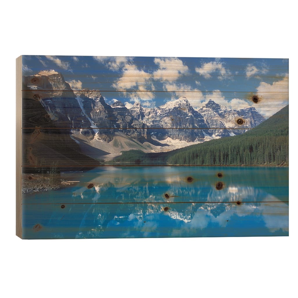Valley Of The Ten Peaks & Moraine Lake, Banff National Park, Alberta, Canada Print On Wood by Diane Johnson - Multi-Color