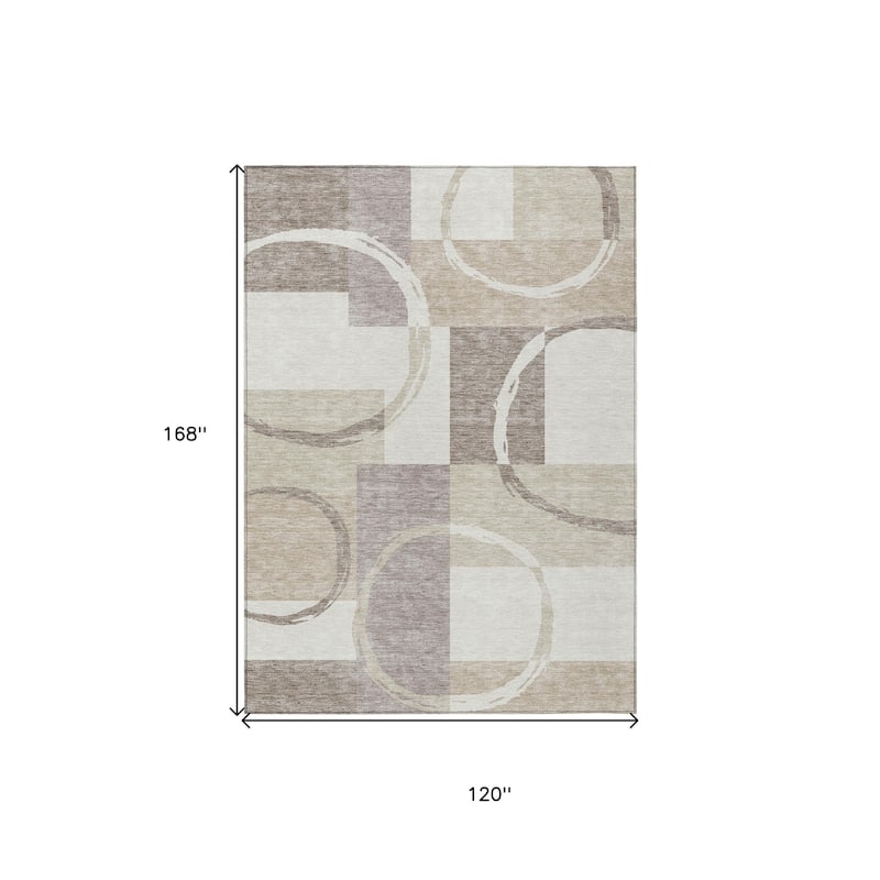 HomeRoots Geometric Modern Rectangle Outdoor Rug