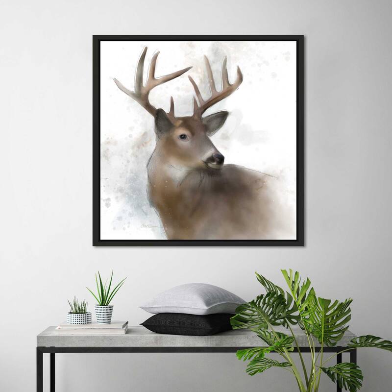 "Rainsoft Deer" by Carol Robinson Print on Floating Canvas