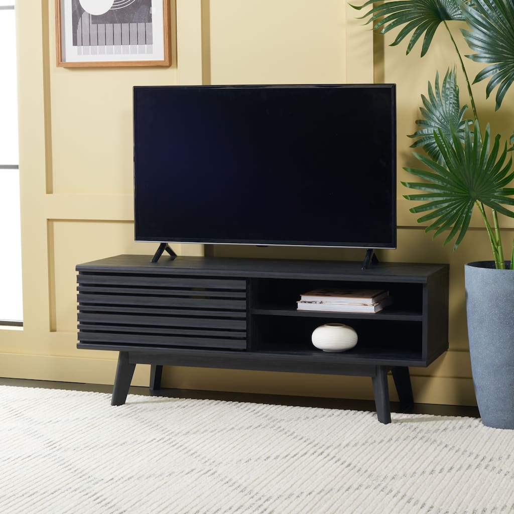 SAFAVIEH Shenna Walnut 47-inch Storage Media TV Stand - 47" W x 15" L x 19" H - 46Wx15Dx19H