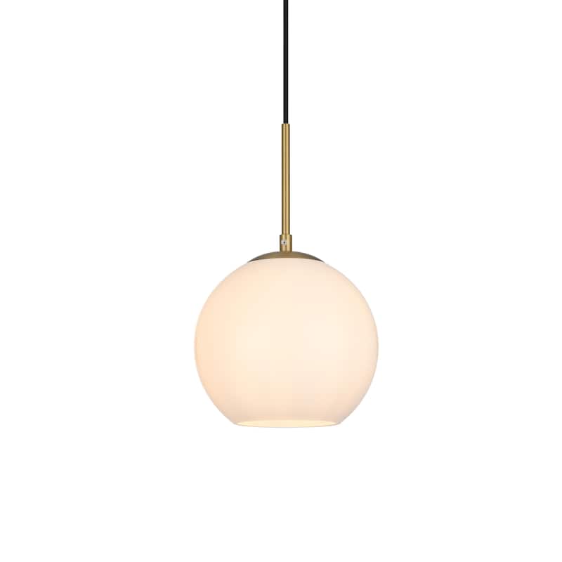 1-light Modern Frosted White Glass Orb Pendant