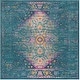preview thumbnail 17 of 23, SAFAVIEH Madison Ellice Vintage Boho Oriental Rug 6'7" Square - Blue/Fuchsia - Square