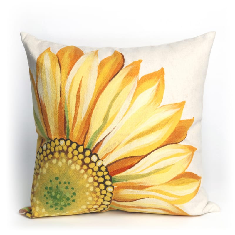Liora Manne Visions III Sunflower Indoor/Outdoor Pillow Yellow 20" Square