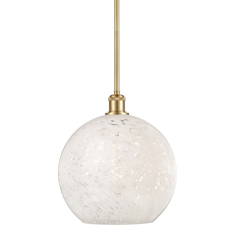 Innovations Lighting 516-1S-14-12 White Mouchette Pendant White - Satin Gold / White Mouchette