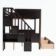 preview thumbnail 37 of 40, Twin over Full Bunk Bed with Shelfs, Storage Staircase and 2 Drawers