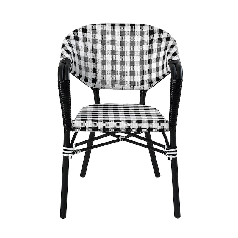 Lidi Classic Country Plaid Patio Dining Arm Chairs by Furniture of America