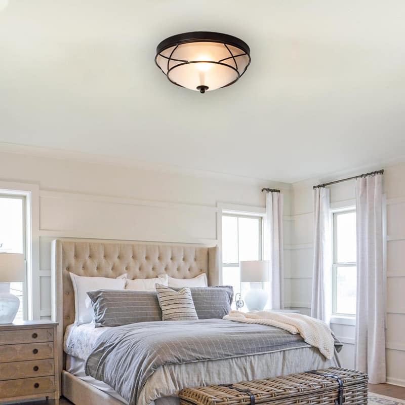 2 Light kitchen light fixtures black bronze lights ceiling led glass, metal flush mount light - N/A