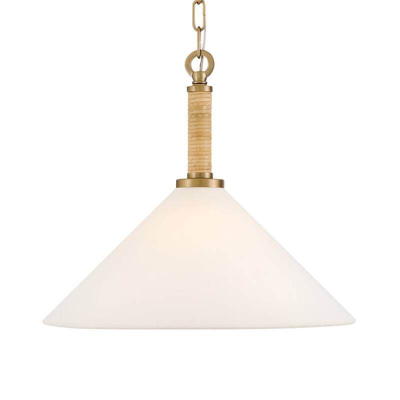 Lark 84417 Cove 1 Light16" Wide Pendant with Off-White Linen Shade