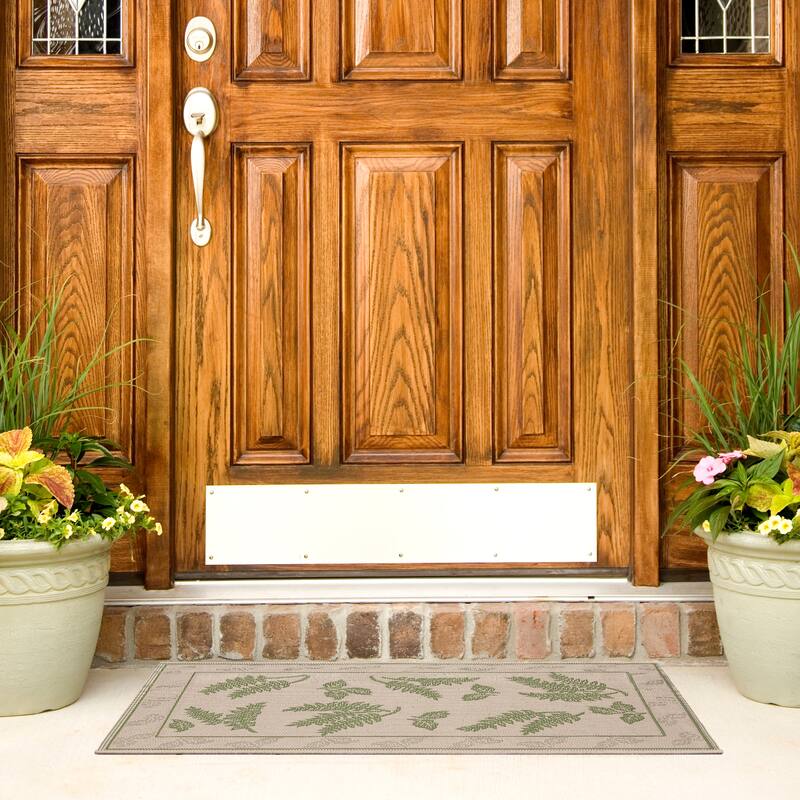 SAFAVIEH Courtyard Layal Indoor/ Outdoor Waterproof Patio Backyard Rug - 2'7" x 5' - Natural/Olive