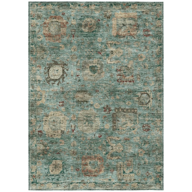 Machine Washable Indoor/ Outdoor Vintage Traditional Chantille Rug