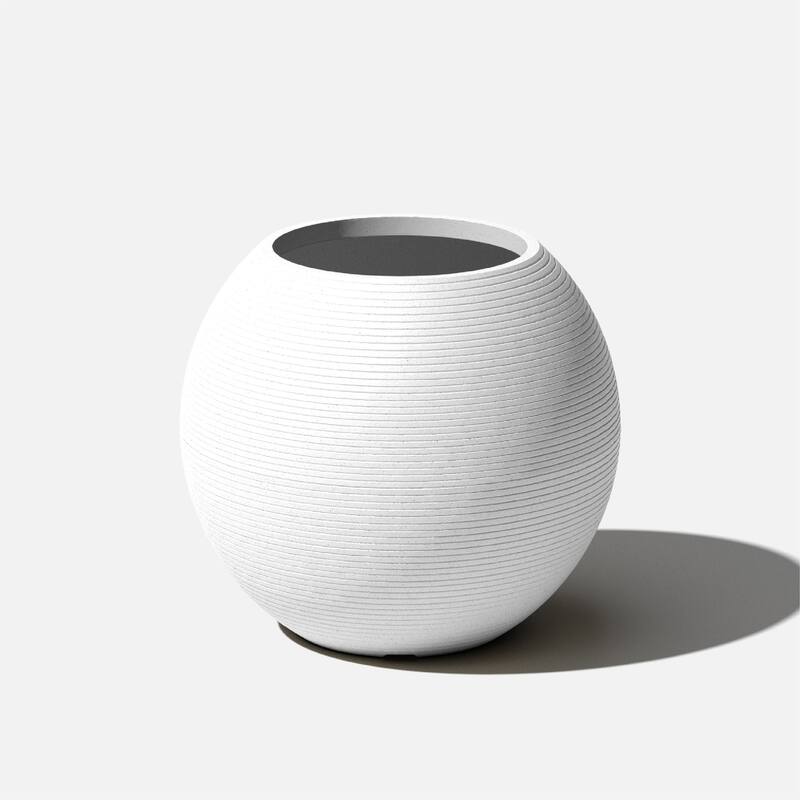 Veradek Strata Series Sphere 18'' Planter - 18 inch - White