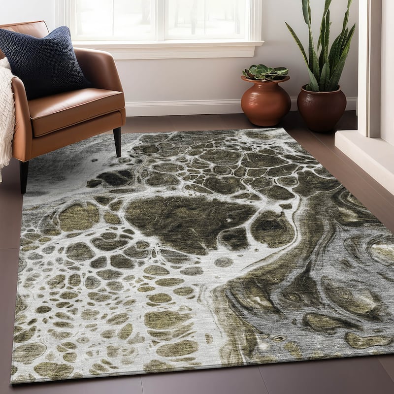 Premium Washable Super Soft Abstract Ink Mayfield Rug