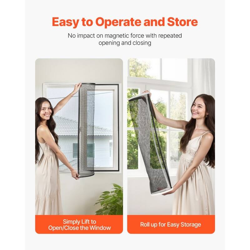 White Magnetic Window Screen with Strong Adhesive Strip and Easy Install High Transparency Fiberglass - 189.76” x 0.46” x 0.08”