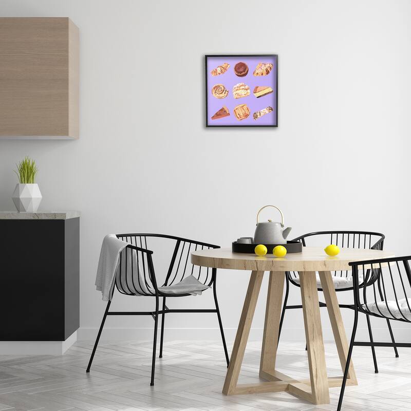 Stupell Delicious Pastries on Purple Framed Giclee Art Design By Melissa Wang