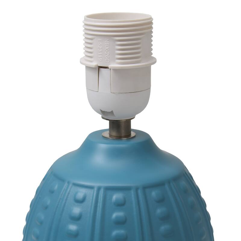 Mini Oval Table Lamp with Tapered Shade - 12.5" - Teal Blue