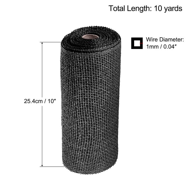PP Burlap Mesh Wrapping Ribbon for Home Outdoor Wreath Decoration - Black