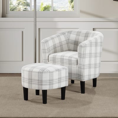 Convenience Concepts Take a Seat Churchill Accent Chair with Ottoman
