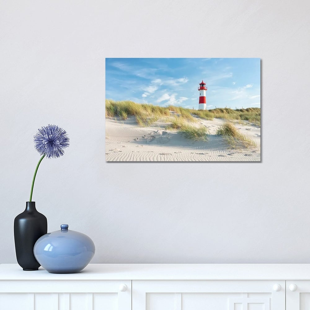iCanvas "Lighthouse On The Dune Beach, North Sea Coast, Sylt, Schleswig Holstein, Germany" by Jan Becke Canvas Print