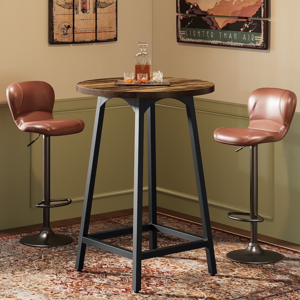 35.4'' High Top Bar Table, Small Round Cocktail Counter Height Table
