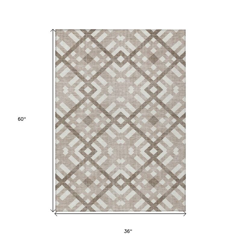 HomeRoots Geometric Transitional Rectangle Outdoor Rug