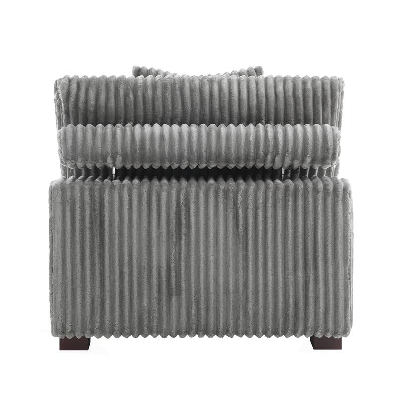 35.7" W Plush Corduroy Upholstered Armless Modular Sofa Chair
