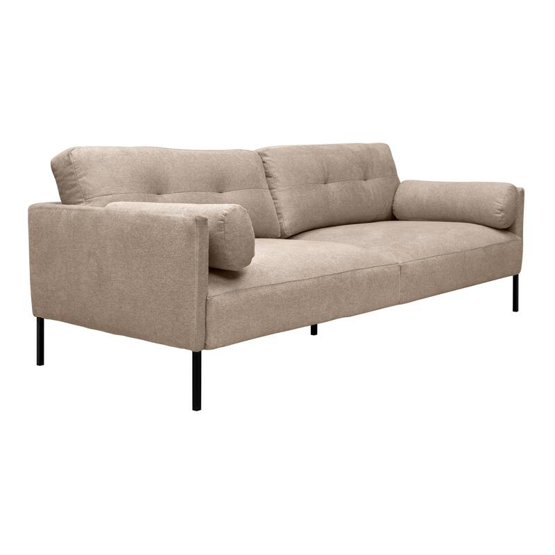 Michalina 84" Fabric or Velvet 3 Seater Sofa with Black Metal Legs