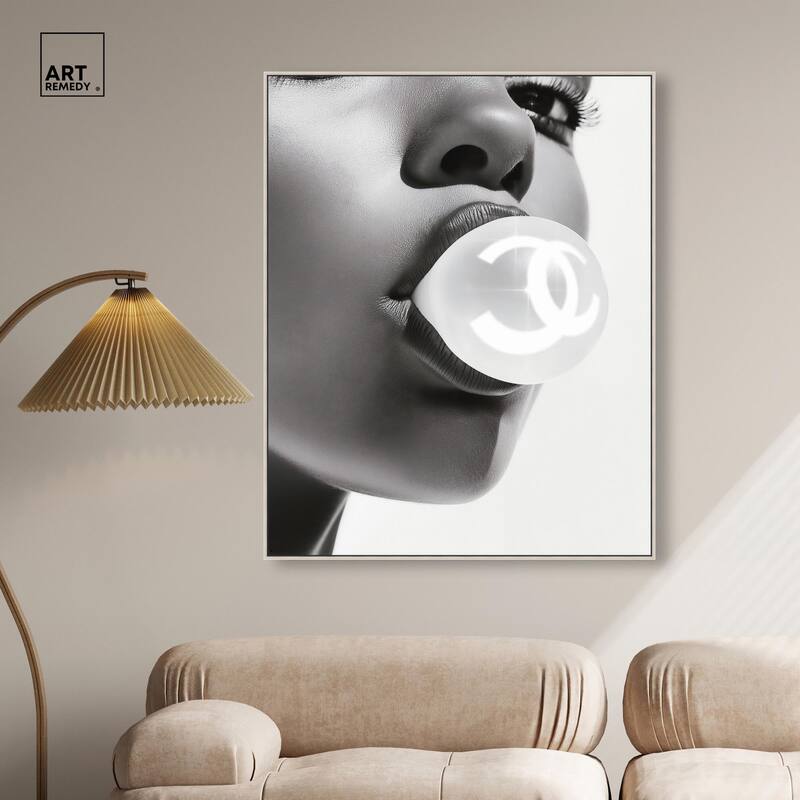 Bubble Gum Pop Monochrome Canvas by Art Remedy