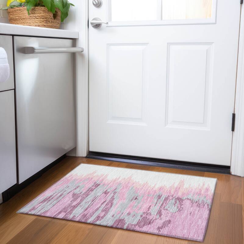 Premium Washable Super Soft Modern Ombre Mayfield Rug - Blush - 1'8" x 2'6"
