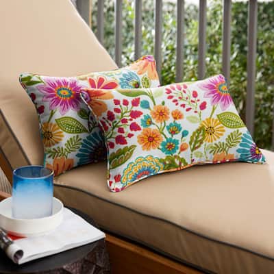 Galliford Multi Floral Indoor/ Outdoor 13 x 20 inch Corded Pillow Set