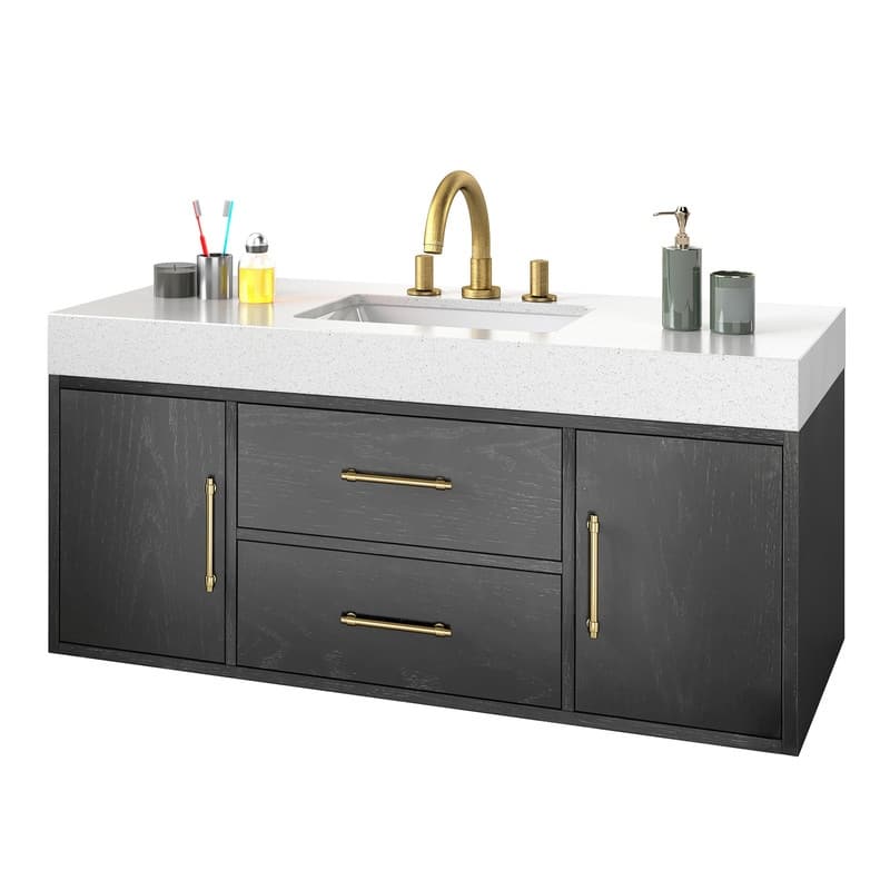 Moasis 40" Floating Bathroom Vanity with 2 Drawer and 2 Cabinet