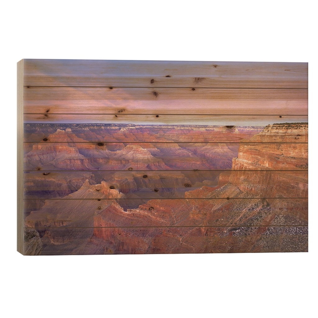 Grand Canyon As Seen From Mohave Point At Sunset, Grand Canyon National Park, Arizona Print On Wood by Tim Fitzharris