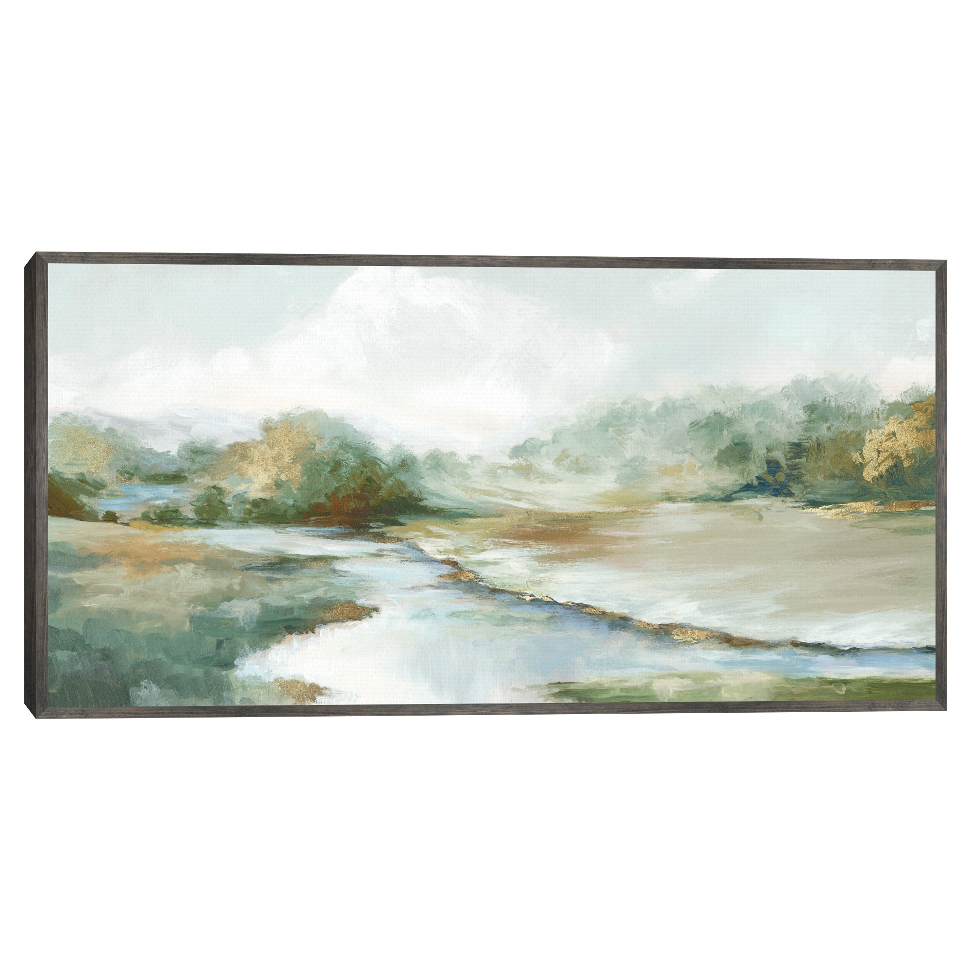 Masterpiece Art Gallery | Harmony of Green Hues by Luna Mavis - Color Steel Frame Wall Art - Size 24x48
