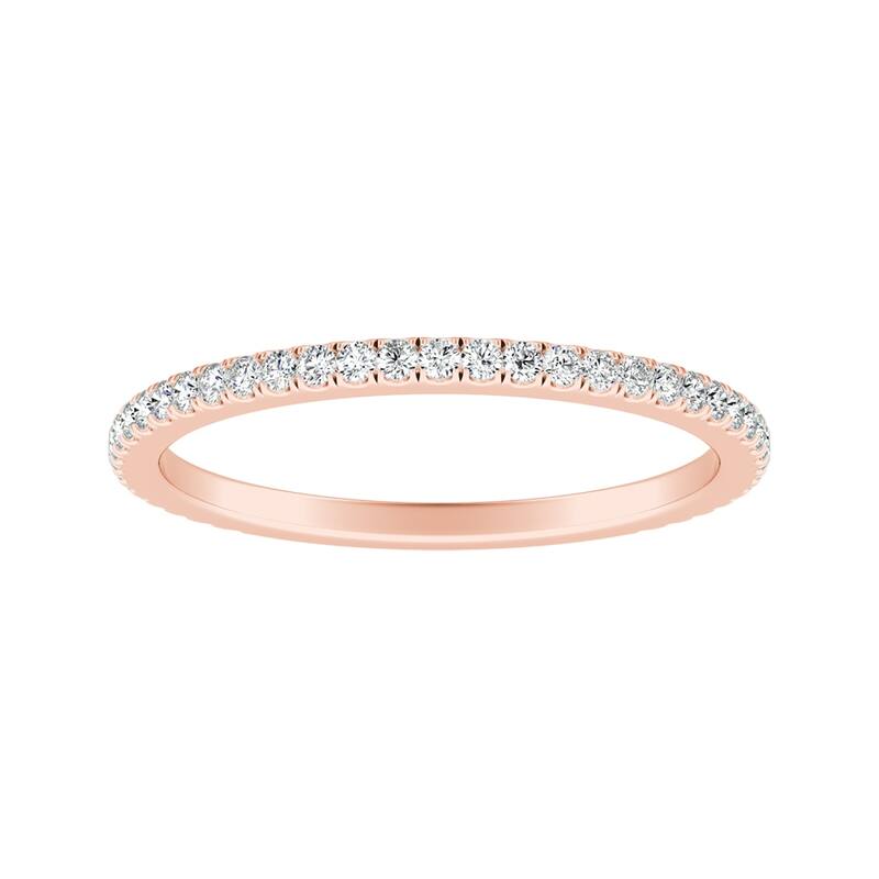 Auriya 1/5ctw Stackable Diamond Wedding Band 14k Gold - Rose - 5