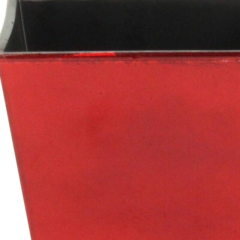 HomeRoots 5" Red Recycled Plastic Indoor Outdoor Rectangular Pot Planter