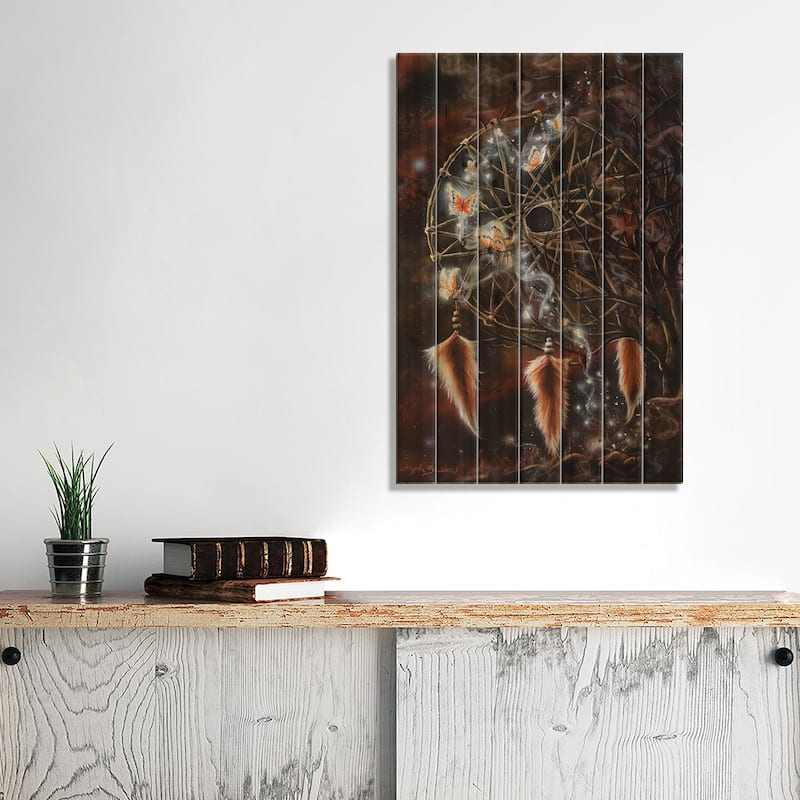 Dreams Print On Wood by Angela Bawden - Multi-Color