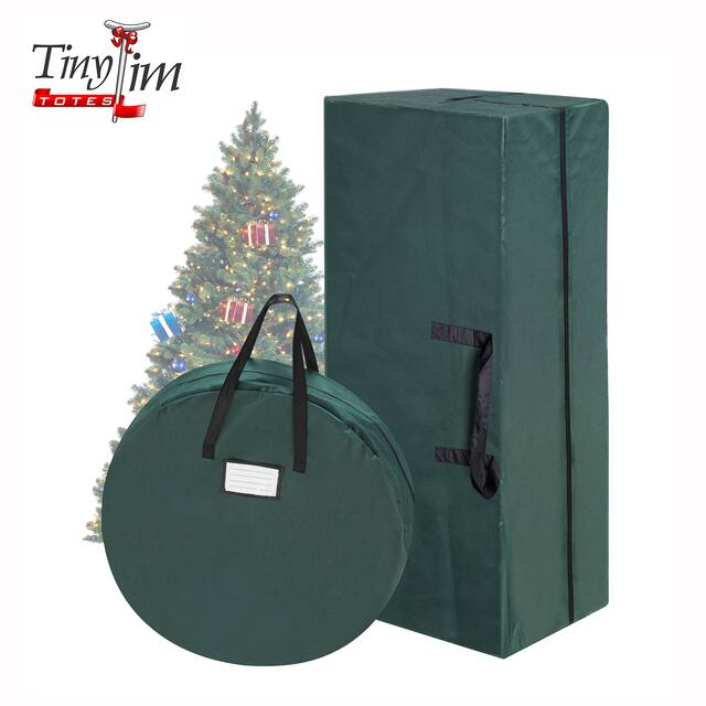 Combo Christmas Tree Storage Bag & 30 In Wreath Bag Tiny Tim Totes