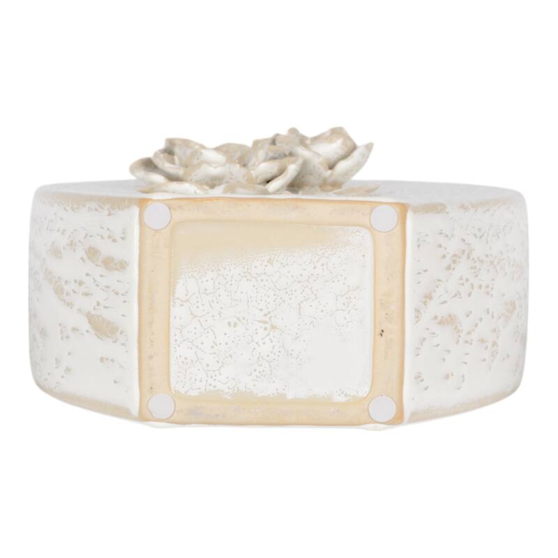 Ceramic Earthenware Textured Vase with Tapered Rim and Organic Pattern