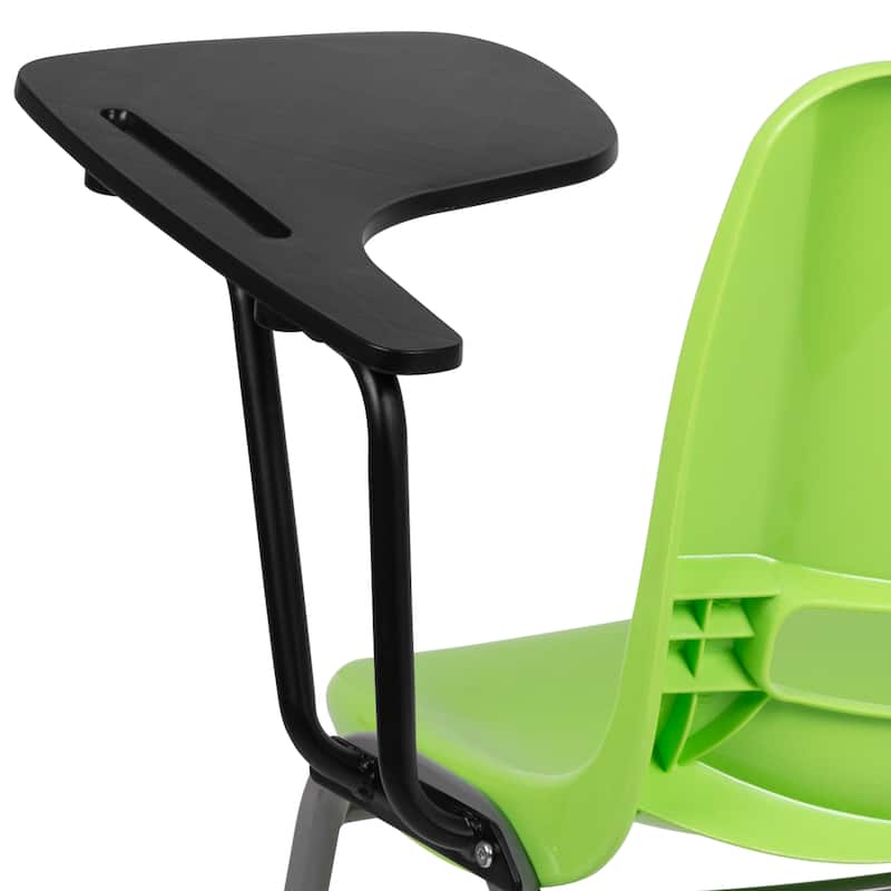 5 Pack Ergonomic Shell Chair with Left Handed Flip-Up Tablet Arm