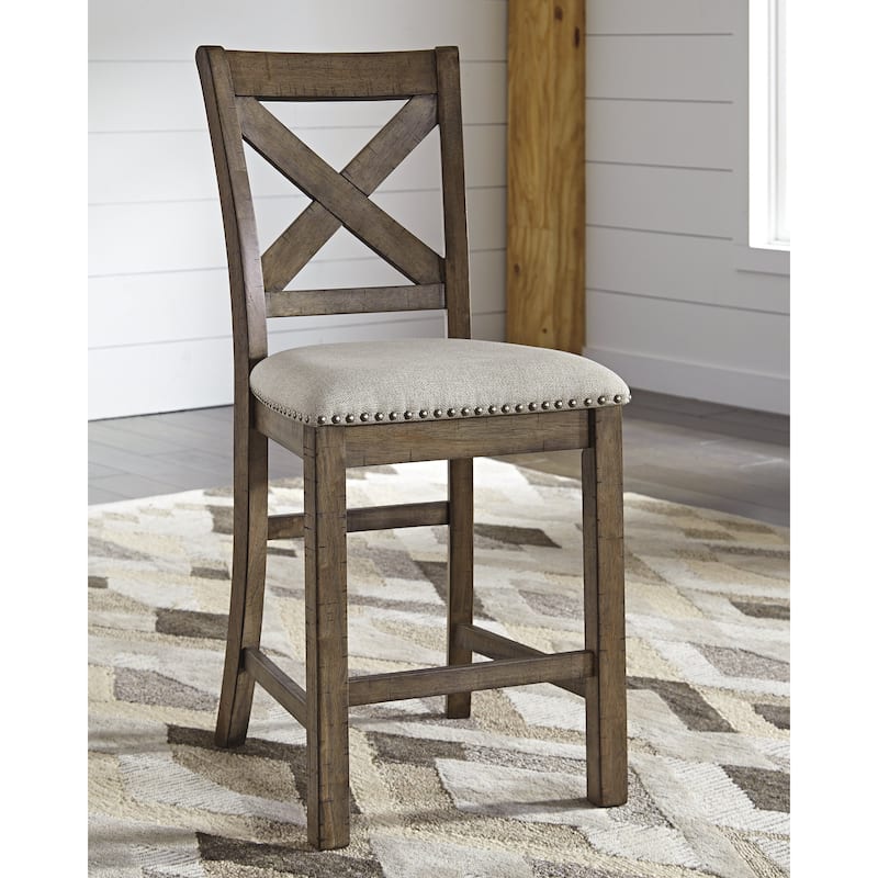 Signature Design by Ashley Moriville Grayish Brown 5-Piece Counter Height Dining Package