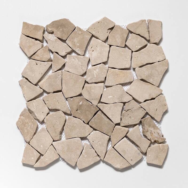 Fit Mosaic 11 in. x 11 in. Marble Mesh-Mounted Mosaic Wall and Floor Tile