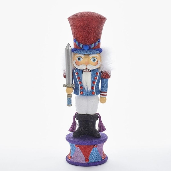 15” Vibrantly Colored Glittering Finished Prince Nutcracker Christmas Decorations - BLue