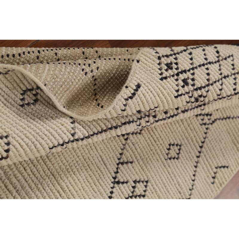Trellis Geometric Moroccan Oriental Area Rug Hand-Knotted Wool Carpet - 3'10"x 6'8"