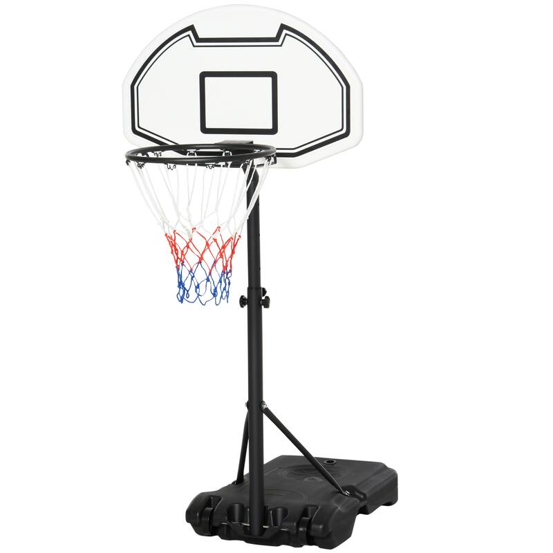 Aosom Portable Swimming Pool Basketball Hoop, 30 Inch Backboard with a Telescoping Height & All-Weather Build